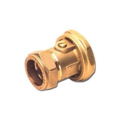 Резьбовое латунное соединение Watts F25,ВР1,встроен.шар.кран, 10003679