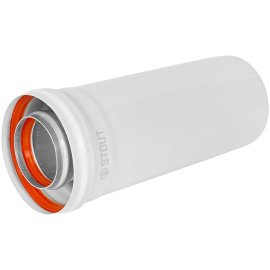 STOUT SCR-6010-000250 STOUT Удлинитель дымохода традиц. коакс. D60(п-м)/100(п-м), L250, SCR-6010-000250