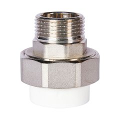 Муфта комбинированная Pro Aqua d=32-1 PP-R разъемная (американка) УСИЛЕННАЯ НР Белая, PA21018S