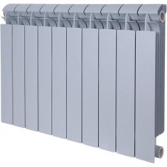 Радиатор биметаллический Global STYLE PLUS 500 10 секций боковое подключение (цвет cod.08 grigio argento opaco metallizzato 2676 (серый)), 155271
