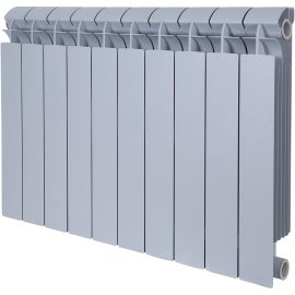 Радиатор биметаллический Global STYLE PLUS 500 10 секций боковое подключение (цвет cod.08 grigio argento opaco metallizzato 2676 (серый)), 155271