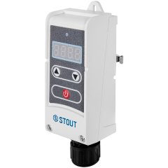 Термостат накладной электронный STOUT с пружинным фиксатором 5-80°С, STE-1006-200580