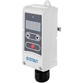 Термостат накладной электронный STOUT с пружинным фиксатором 5-80°С, STE-1006-200580