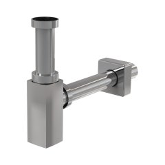 Сифон для умывальника AlcaPlast DN32 DESIGN цельнометаллический, квадратный, A401