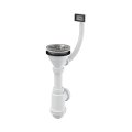 Сифон для мойки AlcaPlast с нержавеющей peшeткой DN115 и гофропереливом, A447-DN50/40