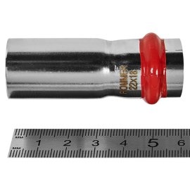 Муфта ROMMER переходная НПр-ВПр, 22х18, из нержавеющей стали прессовой, RSS-1020-002218