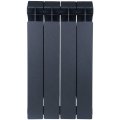 Радиатор биметаллический Global STYLE PLUS 500 4 секции боковое подключение (цвет cod.07 grigio scuro opaco mettalizzato 2748 (черный)), 155264
