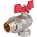 Кран шаровой ROMMER угловой с американкой 3/4 ВН/НР, ручка бабочка, RBV-0006-0610220
