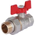 Кран шаровой ROMMER с американкой 3/4 ВН/НР, ручка бабочка, RBV-0005-0510220