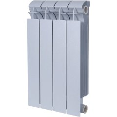 Радиатор биметаллический Global STYLE PLUS 500 4 секции боковое подключение (цвет cod.08 grigio argento opaco metallizzato 2676 (серый)), 155268
