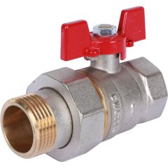 Кран шаровой ROMMER с американкой 1 ВН/НР, ручка бабочка, RBV-0005-0510225