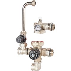 Насосно-смесительный узел STOUT SDG-0120 с термостатическим клапаном и байпасом, без насоса, SDG-0120-002000