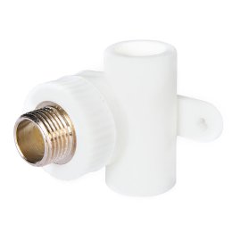 Уголок байпасный Pro Aqua d=20-1/2 PP-R для смесителя НР Белый, PA13812