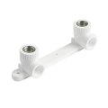 Угольник двойной Pro Aqua d=25-1/2 PP-R с креплением комбинированный ВР Белый, PA280012P