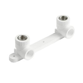 Угольник двойной Pro Aqua d=25-1/2 PP-R с креплением комбинированный ВР Белый, PA280012P