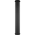 Стальной трубчатый радиатор STOUT TUBE QUADRO 5 секций нижнее правое подключение QV40-1750-5 R RAL1T103S9005 (черный матовый муар), STQV4017505RRAL1T103S9005