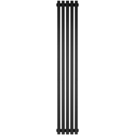 Стальной трубчатый радиатор STOUT TUBE QUADRO 5 секций нижнее правое подключение QV40-1750-5 R RAL1T103S9005 (черный матовый муар), STQV4017505RRAL1T103S9005