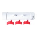 Коллектор с шаровым краном красный PPR 32х20/3,  белый, RTP