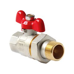Кран шаровой полнопроходной Pro Aqua D 1/2 со сгоном, ручка-бабочка, Н-В, FWB65-M15-F15s