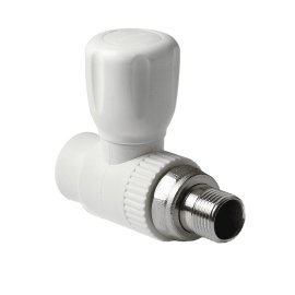 Шаровой кран Pro Aqua d=25-3/4 PP-R для радиатора прямой Белый, PA41010