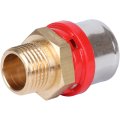 Муфта TIEMME с наружной резьбой 26x1/2 для металлопластиковых труб прессовой, 1650180