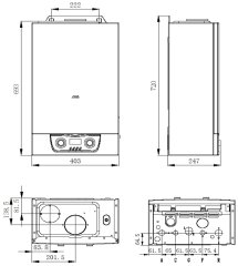 Котел газовый MIZUDO M20T (20 кВт, 2 Т/О) двухконтурный/турбированный, Open Therm, БП-00002181