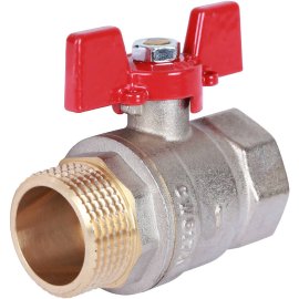 Кран шаровой ROMMER 1 ВН/НР, ручка бабочка, RBV-0004-0210225