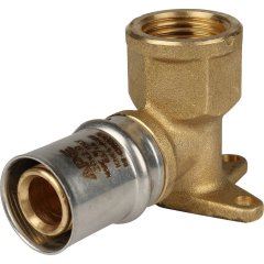 Угольник STOUT настенный с креплением короткий 1/2 х20 для металлопластиковых труб прессовой, SFP-0018-001220
