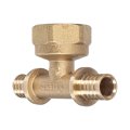 Тройник аксиальный, латунь, внутренняя резьба,16х3/4, желтый, RTP