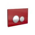 Панель смыва РЕХАУ NOVA ORB GLASS с круглыми клавишами, закаленное стекло, красный, клавиши и их контур хром, глянцевый, 19102921001