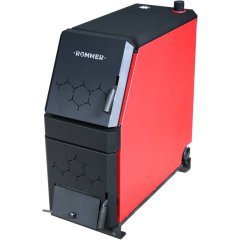 Котел твердотопливный ROMMER 31 кВт с возможностью установки ТЭНа, терморегулятора/турбокомплекта, пеллетной горелки, RSB-1110-000031