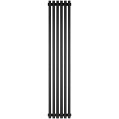 Стальной трубчатый радиатор STOUT TUBE QUADRO 6 секций боковое подключение QV40-1750-6 RAL1T103S9005 (черный матовый муар), STQV4017506RAL1T103S9005