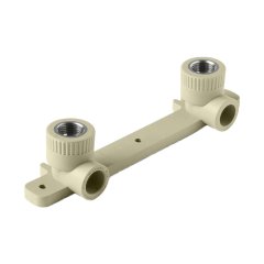 Угольник двойной Pro Aqua d=20-1/2 PP-R с креплением комбинированный ВР Серый, PA280008PG