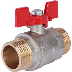 Кран шаровой ROMMER 1 НР/НР, ручка бабочка, RBV-0007-0410225