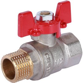 Кран шаровой ROMMER 1/2 ВН/НР, ручка бабочка, RBV-0004-0210215