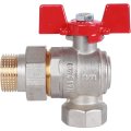 Кран шаровой ROMMER угловой с американкой 3/4 ВН/НР, ручка бабочка, RBV-0006-0610220