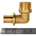 Угольник-переходник с наружной резьбой ROMMER 16xG 1/2 для труб из сшитого полиэтилена аксиальный, RFA-0005-001612