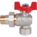 Кран шаровой ROMMER угловой с американкой 1/2 ВН/НР, ручка бабочка, RBV-0006-0610215