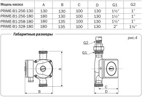 Насос циркуляционный AQUARIO PRIME B1-328-180, 5038