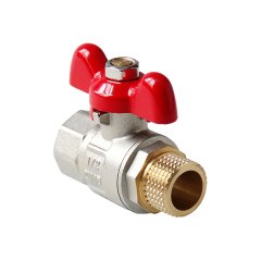 Кран шаровой Pro Aqua D 1/2 полнопроходной, ручка-бабочка, Н-В, FWB61-M15-F15s