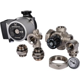 Насосно-смесительный узел STOUT SDG-0120 с термостатическим клапаном, Grundfos UPSO 25-65 130, SDG-0120-001002