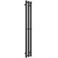 Полотенцесушитель STOUT электрический ROCK quadro 120*12 Черный матовый 3 опоры, SHQ-R2Q0-012012