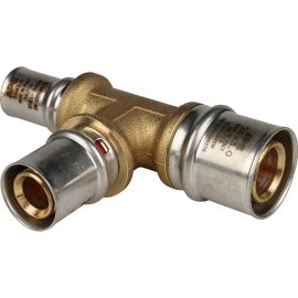 Тройник переходной STOUT 26х20х16 для металлопластиковых труб прессовой, SFP-0005-262016