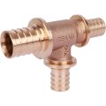 Тройник РЕХАУ RAUTITAN PLATINUM с уменьшенным боковым и торцевым проходами 32-25-25RX для труб из сшитого полиэтилена аксиальный, 13777461001