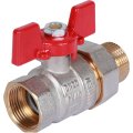 Кран шаровой ROMMER с американкой 3/4 ВН/НР, ручка бабочка, RBV-0005-0510220