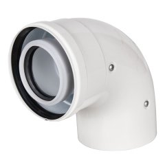 Отвод 90° конденсационный коаксиальный ROMMER D60(п-м)/100(п-м), RCA-8610-010090
