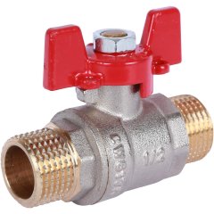 Кран шаровой ROMMER 1/2 НР/НР, ручка бабочка, RBV-0007-0410215