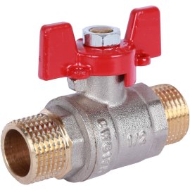 Кран шаровой ROMMER 1/2 НР/НР, ручка бабочка, RBV-0007-0410215
