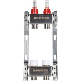Коллектор из нержавеющей стали с расходомерами ROMMER 2 выхода, RMS-1200-000002
