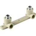 Угольник двойной Pro Aqua d=25-1/2 PP-R с креплением комбинированный НР Серый, PA280112PG